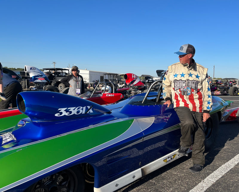 Quick switch for Bo Butner in his Corvette roadster at the Texas NHRA FallNationals